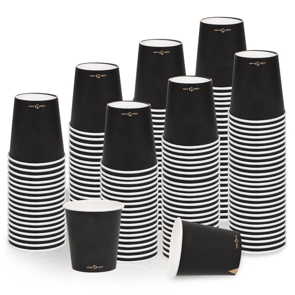 Berkfield Coffee Paper Cups 200 ml 250 pcs Black