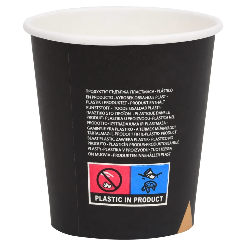 Berkfield Coffee Paper Cups 200 ml 250 pcs Black