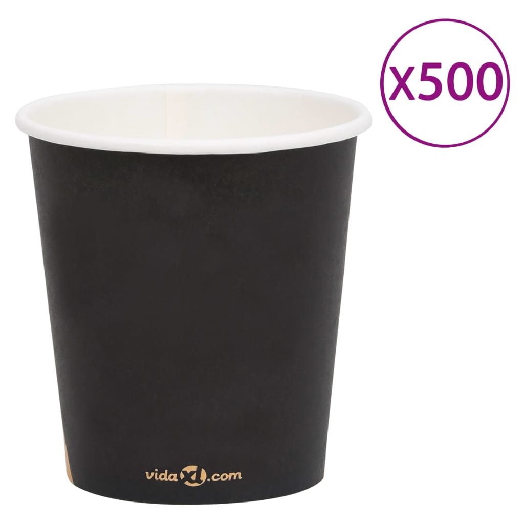 Berkfield Coffee Paper Cups 200 ml 500 pcs Black