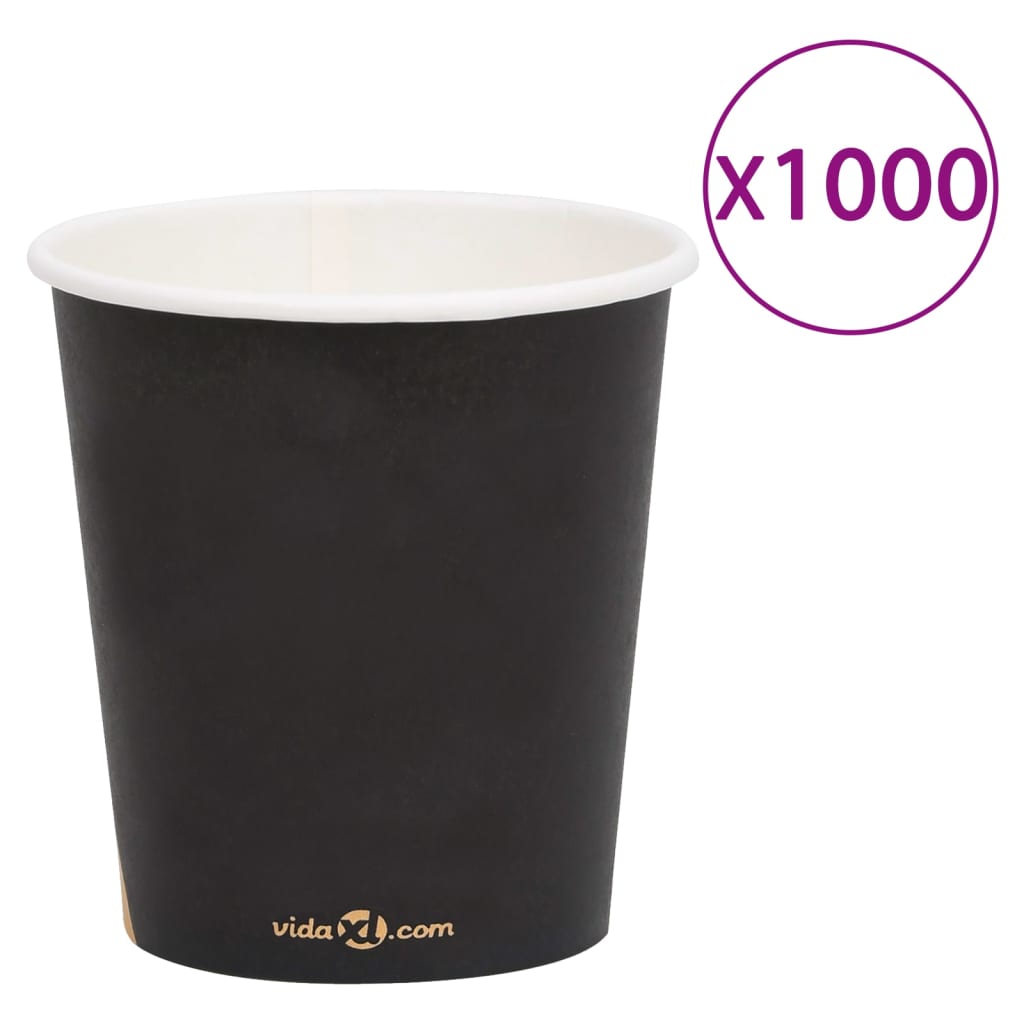 Berkfield Coffee Paper Cups 200 ml 1000 pcs Black