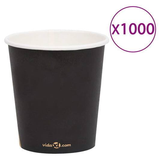 Berkfield Coffee Paper Cups 200 ml 1000 pcs Black