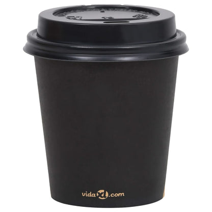 Berkfield Coffee Paper Cups with Lids 200 ml 250 pcs Black