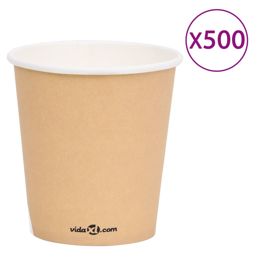 Berkfield Coffee Paper Cups 200 ml 500 pcs Brown