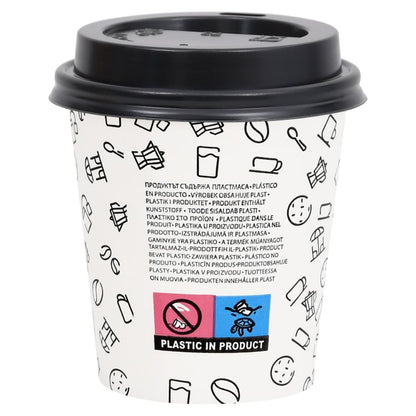 Berkfield Coffee Paper Cups with Lids 200 ml 100 pcs White and Black