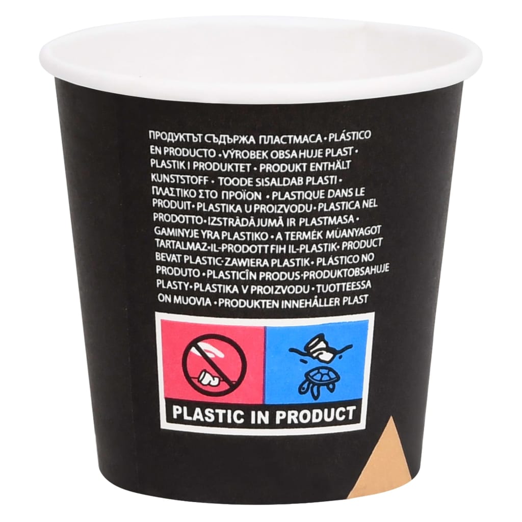 Berkfield Coffee Paper Cups 120 ml 500 pcs Black
