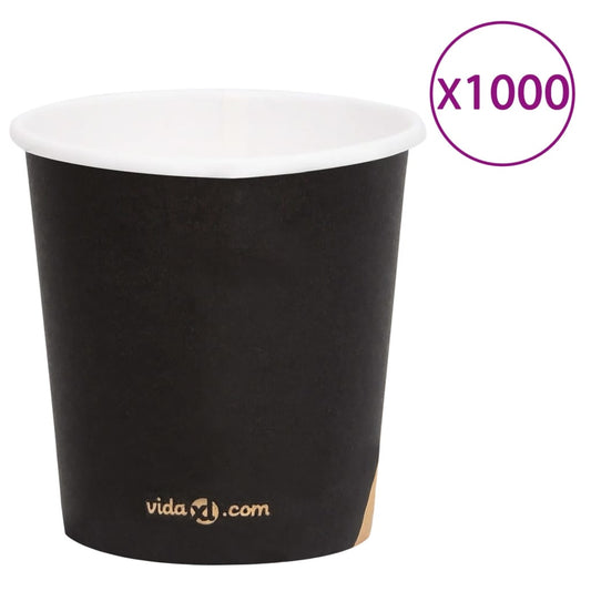 Berkfield Coffee Paper Cups 120 ml 1000 pcs Black