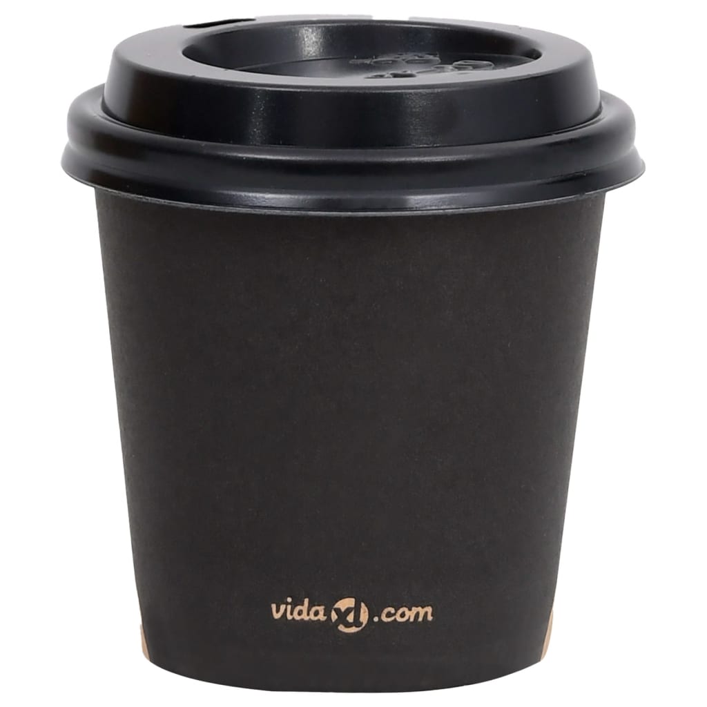 Berkfield Coffee Paper Cups with Lids 120 ml 100 pcs Black