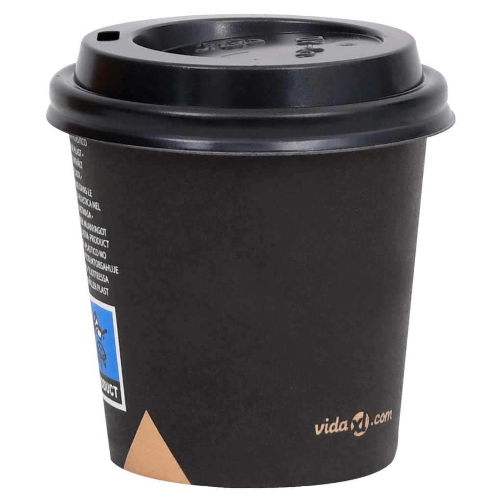 Berkfield Coffee Paper Cups with Lids 120 ml 100 pcs Black