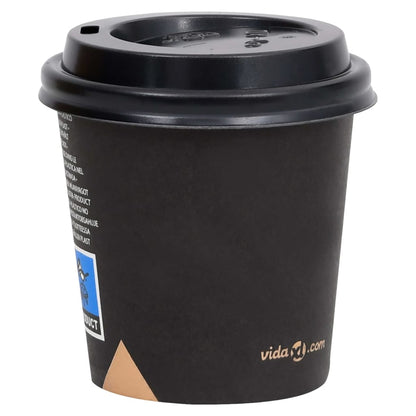 Berkfield Coffee Paper Cups with Lids 120 ml 100 pcs Black