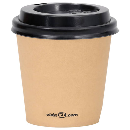 Berkfield Coffee Paper Cups with Lids 120 ml 500 pcs Brown
