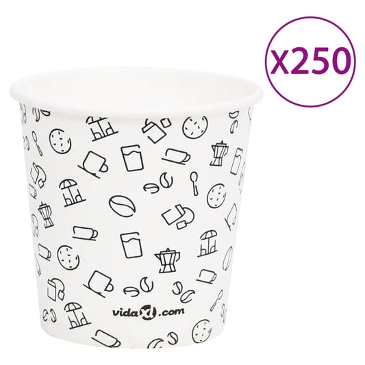 Berkfield Coffee Paper Cups 120 ml 250 pcs White and Black