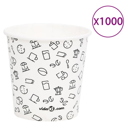 Berkfield Coffee Paper Cups 120 ml 1000 pcs White and Black