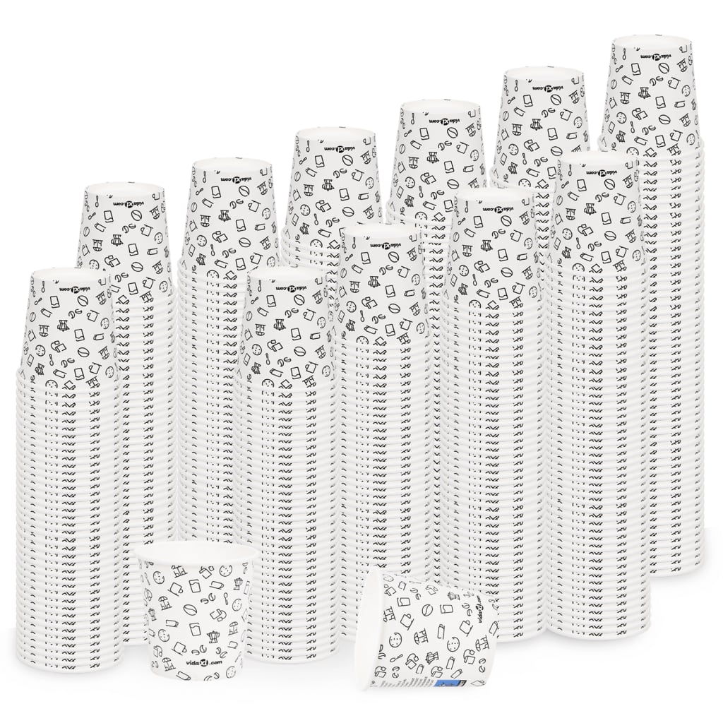 Berkfield Coffee Paper Cups 120 ml 1000 pcs White and Black