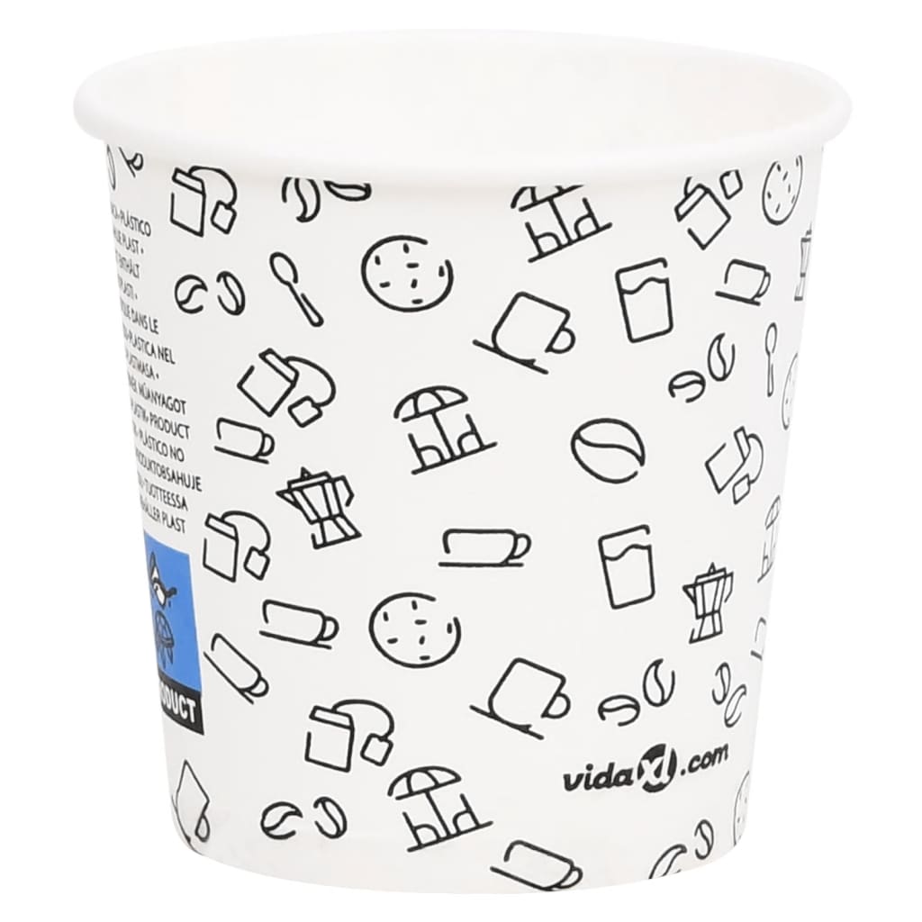 Berkfield Coffee Paper Cups 120 ml 1000 pcs White and Black