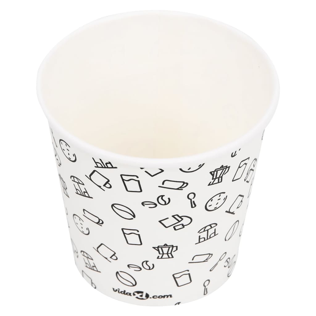 Berkfield Coffee Paper Cups 120 ml 1000 pcs White and Black