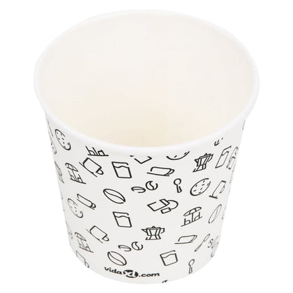 Berkfield Coffee Paper Cups 120 ml 1000 pcs White and Black