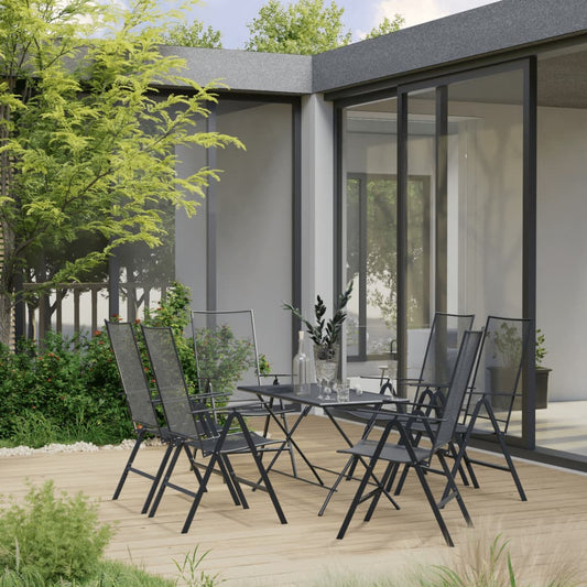 Berkfield 7 Piece Garden Dining Set Steel Anthracite