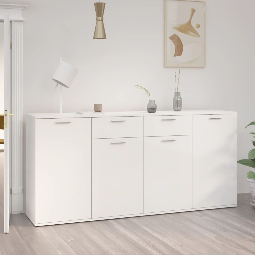 Berkfield Sideboard High Gloss White 160x36x75 cm Engineered Wood