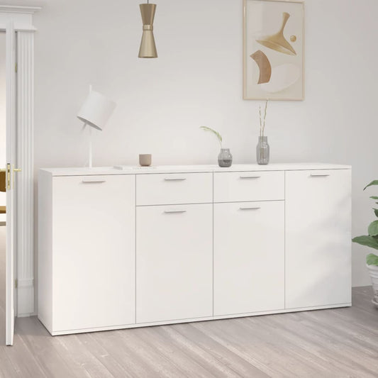 Berkfield Sideboard High Gloss White 160x36x75 cm Engineered Wood