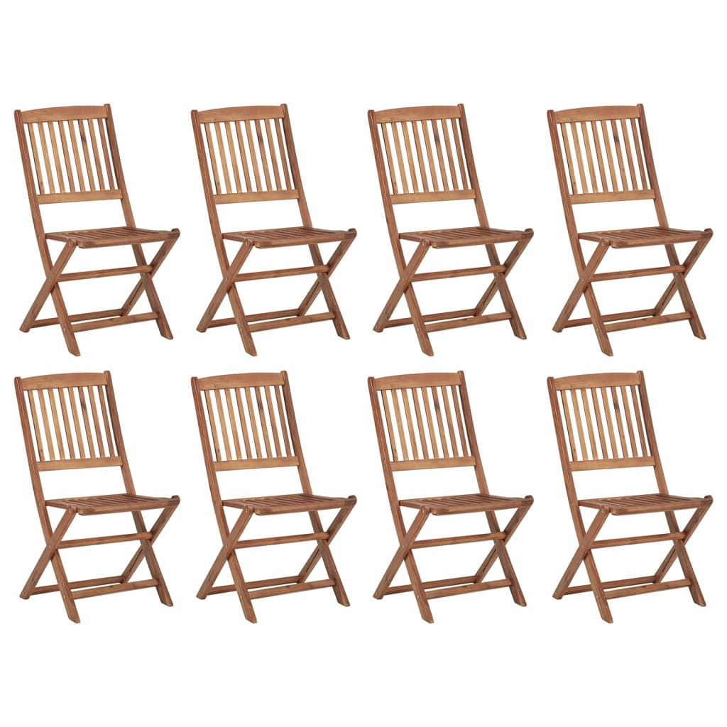 Berkfield Folding Outdoor Chairs 8 pcs Solid Acacia Wood