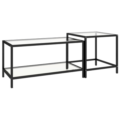 Berkfield Tea Tables 2 pcs Tempered Glass Transparent