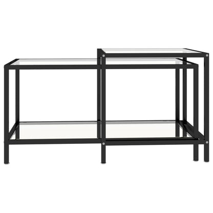 Berkfield Tea Tables 2 pcs Tempered Glass Transparent