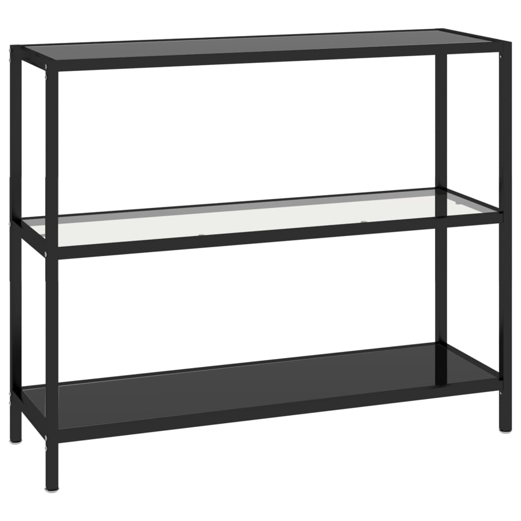 Berkfield Shelf Transparent and Black 100x36x90 cm Tempered Glass