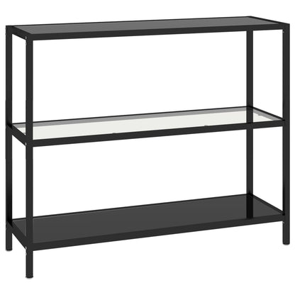 Berkfield Shelf Transparent and Black 100x36x90 cm Tempered Glass