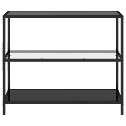 Berkfield Shelf Transparent and Black 100x36x90 cm Tempered Glass