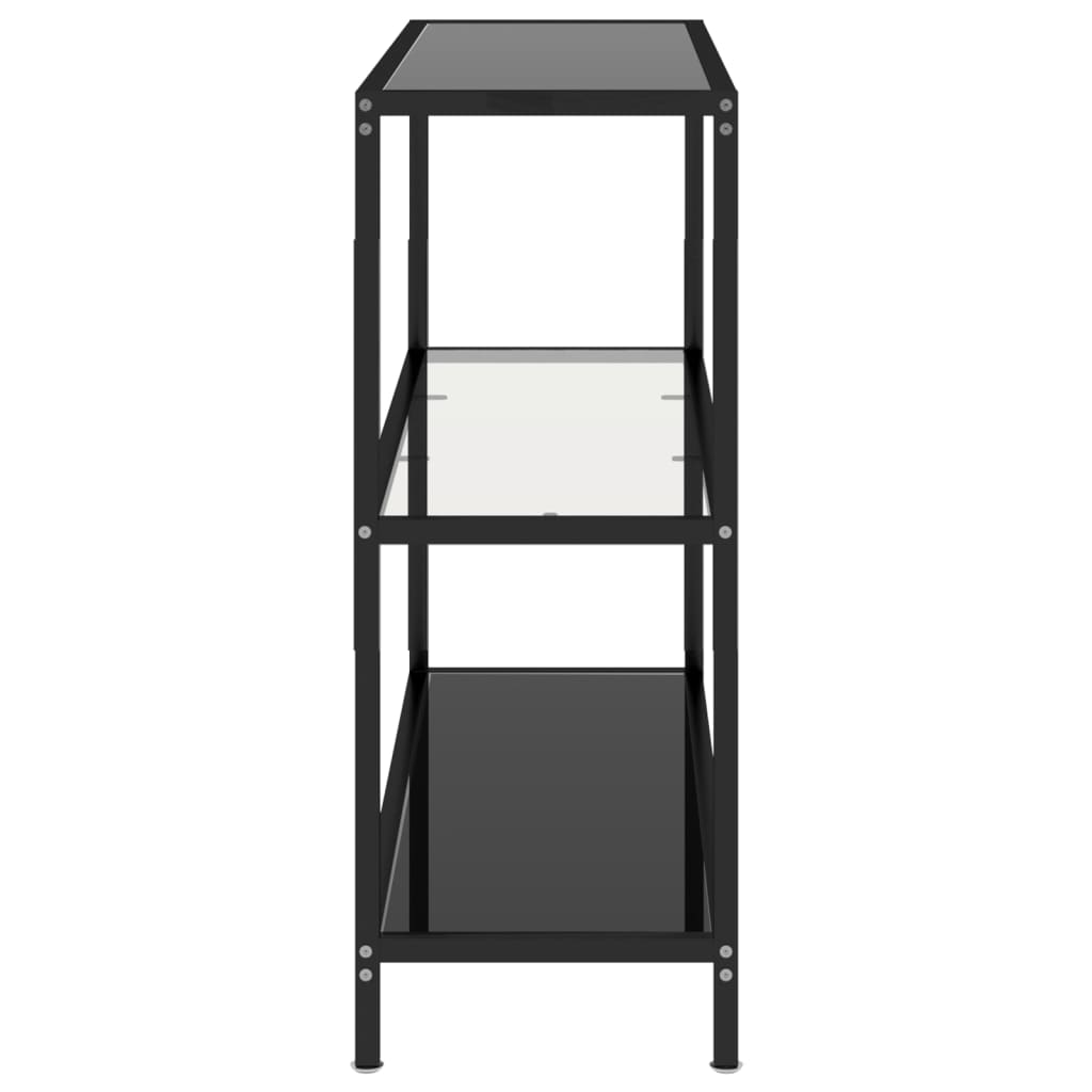 Berkfield Shelf Transparent and Black 100x36x90 cm Tempered Glass