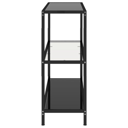 Berkfield Shelf Transparent and Black 100x36x90 cm Tempered Glass