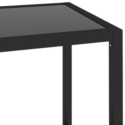 Berkfield Shelf Transparent and Black 100x36x90 cm Tempered Glass