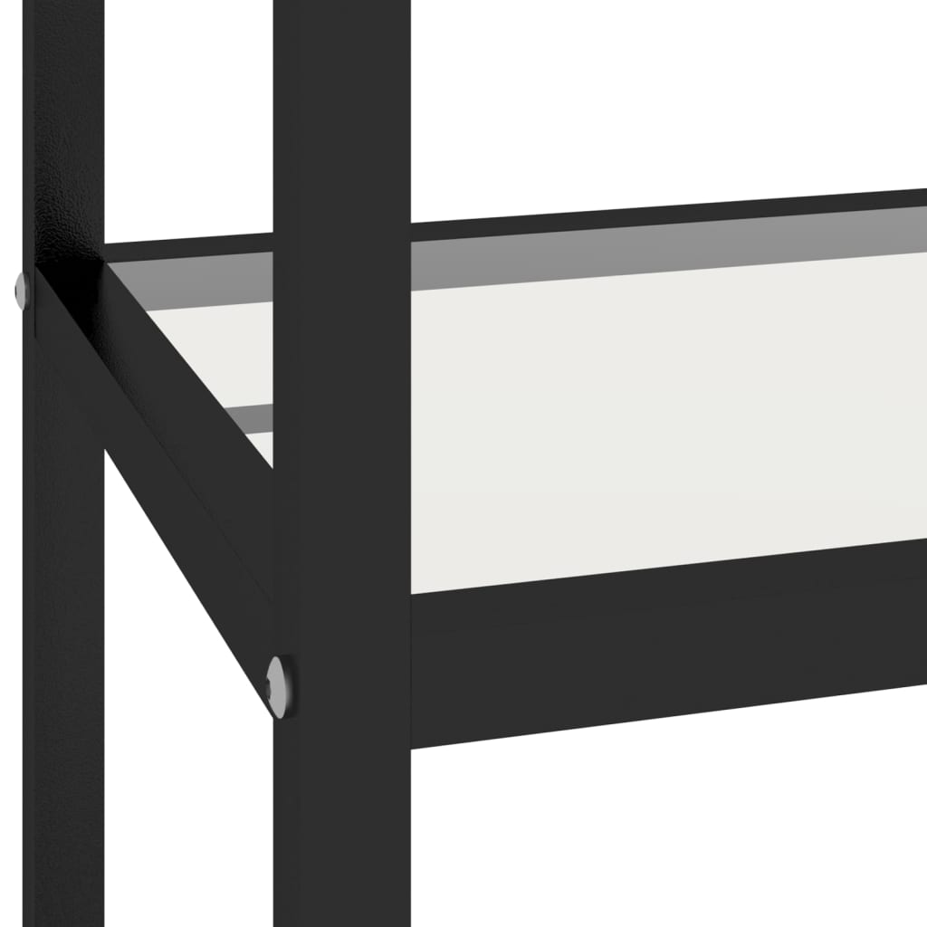 Berkfield Shelf Transparent and Black 100x36x90 cm Tempered Glass