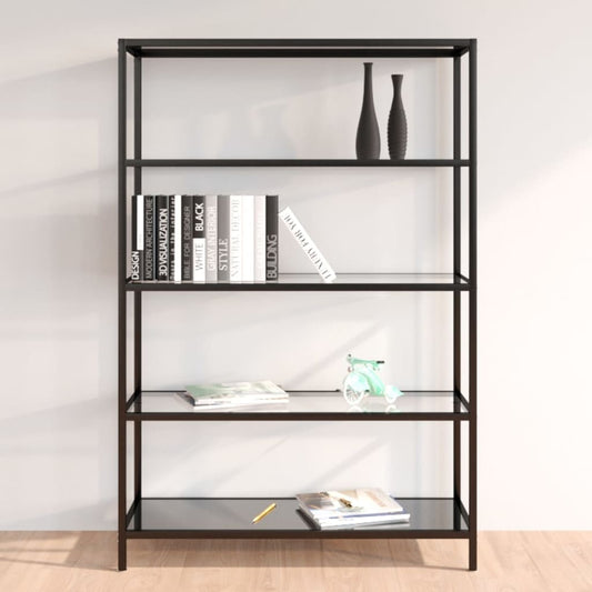 Berkfield Shelf Black and Transparent 100x36x168 cm Tempered Glass