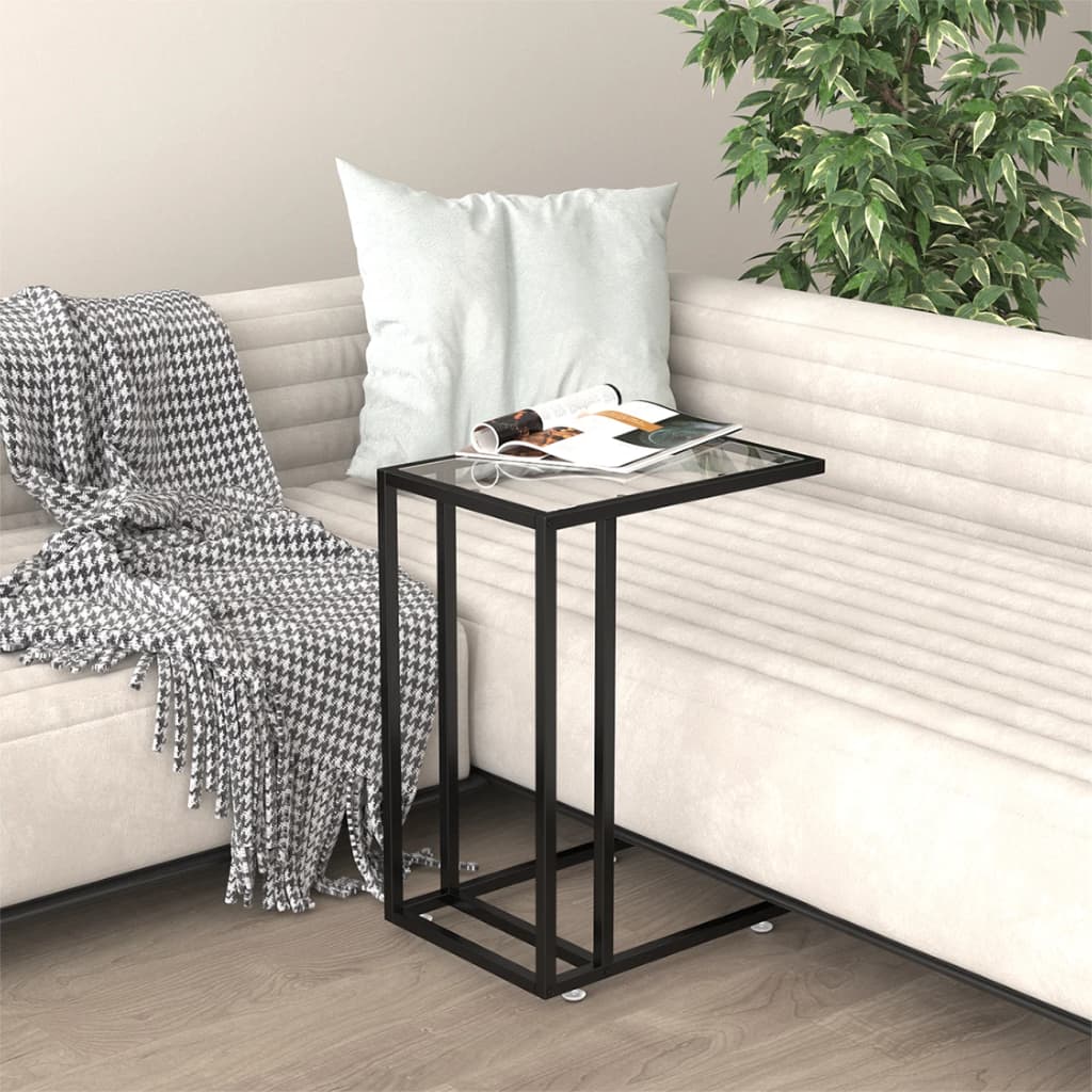 Berkfield Computer Side Table Transparent 50x35x65 cm Tempered Glass