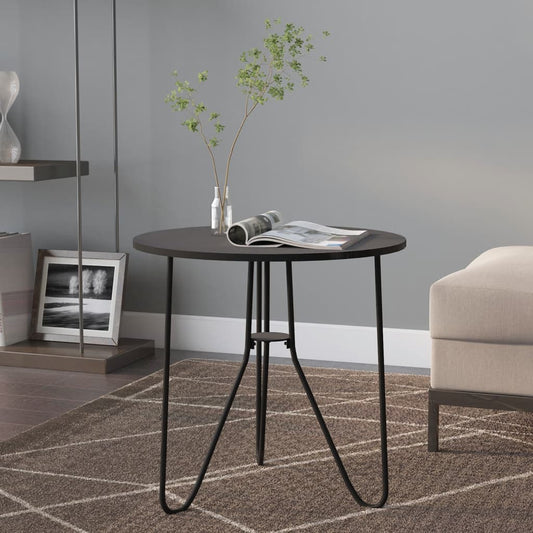 Berkfield Tea Table Black 48 cm MDF and Iron