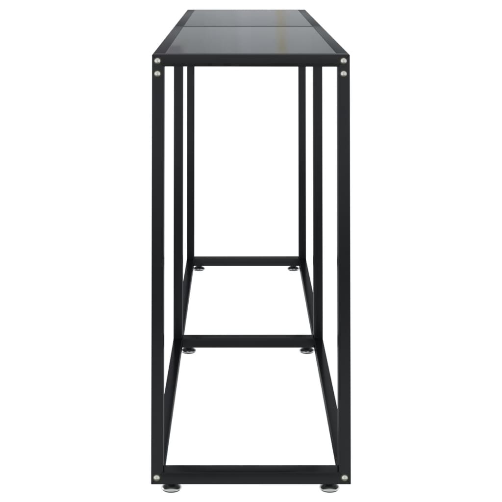 Berkfield Console Table Black 160x35x75.5cm Tempered Glass