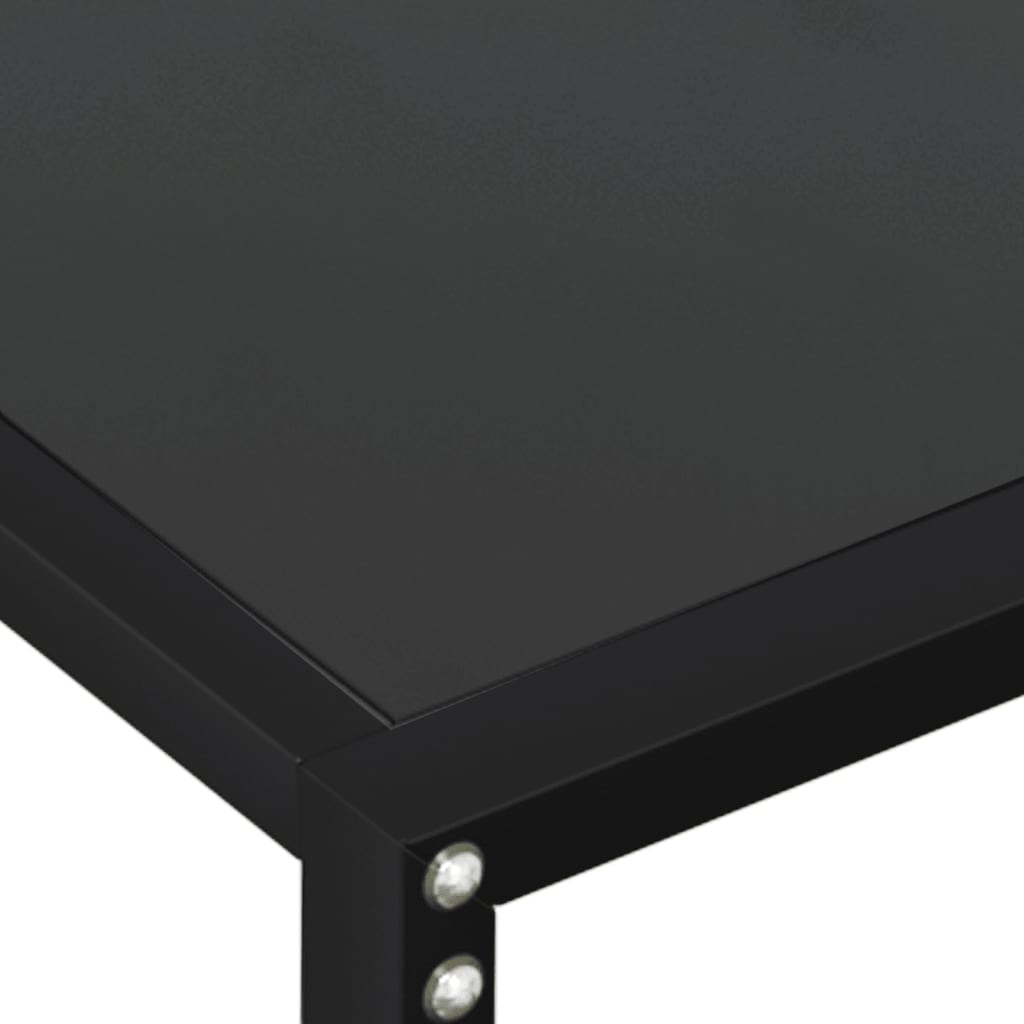 Berkfield Console Table Black 160x35x75.5cm Tempered Glass
