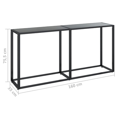 Berkfield Console Table Black 160x35x75.5cm Tempered Glass