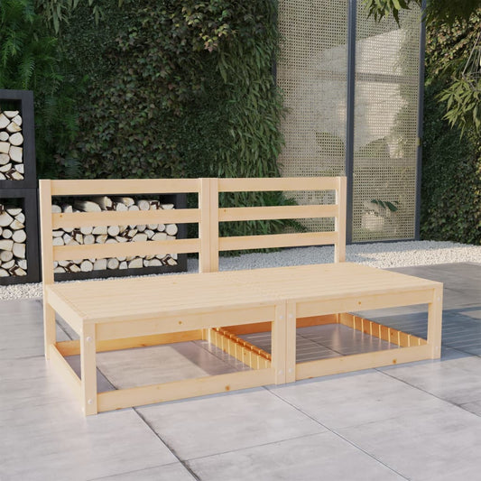 Berkfield Garden 2-Seater Sofa Solid Pinewood