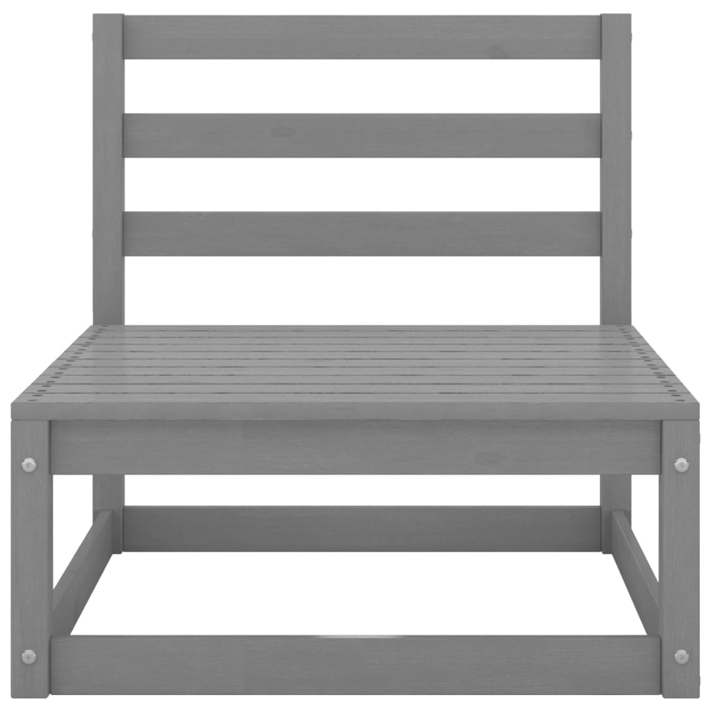 Berkfield 4 Piece Garden Lounge Set Grey Solid Pinewood
