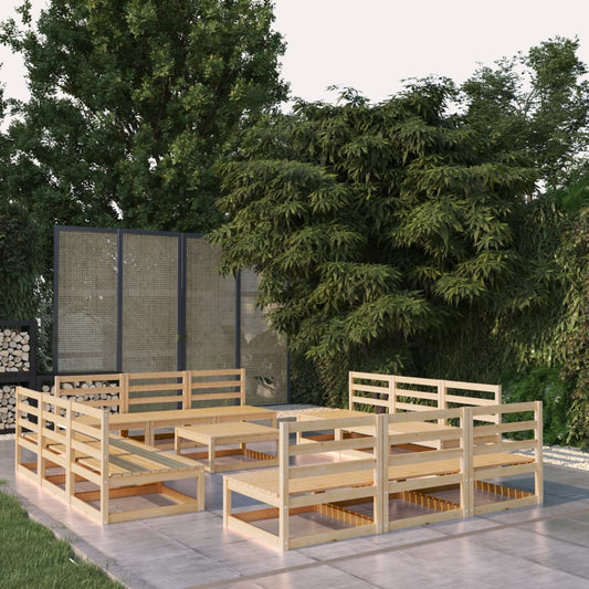 Berkfield 13 Piece Garden Lounge Set Solid Pinewood