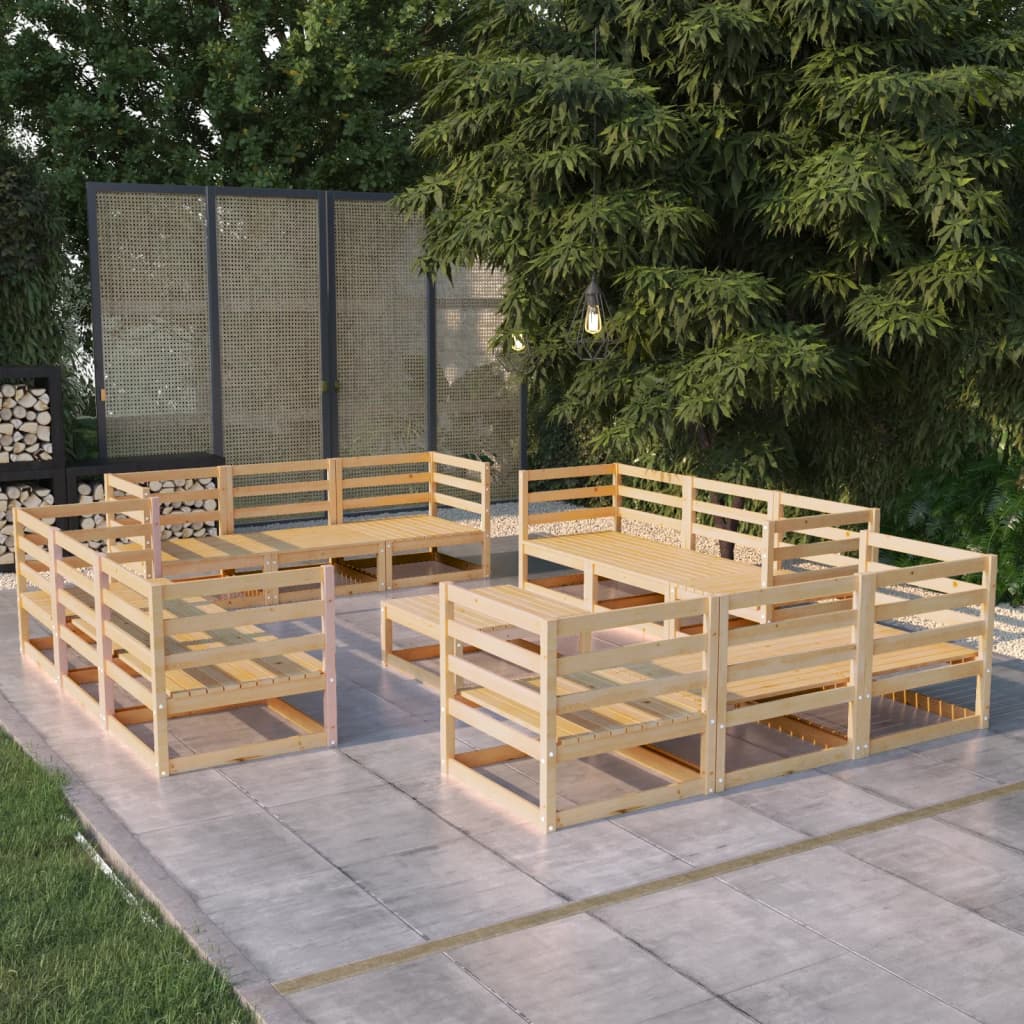 Berkfield 13 Piece Garden Lounge Set Solid Pinewood