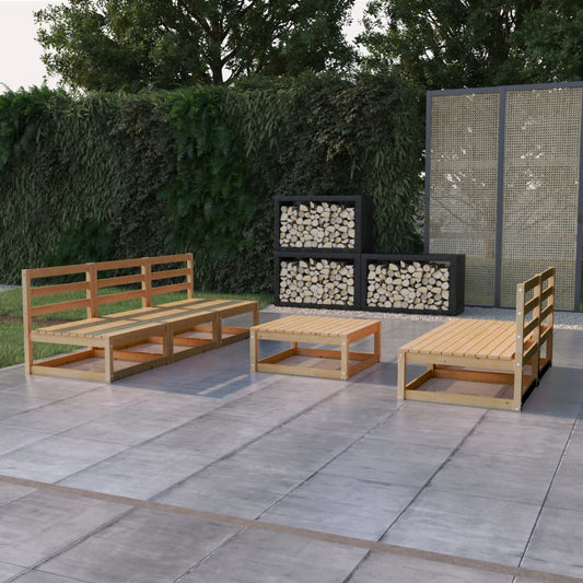 Berkfield 6 Piece Garden Lounge Set Solid Wood Pine