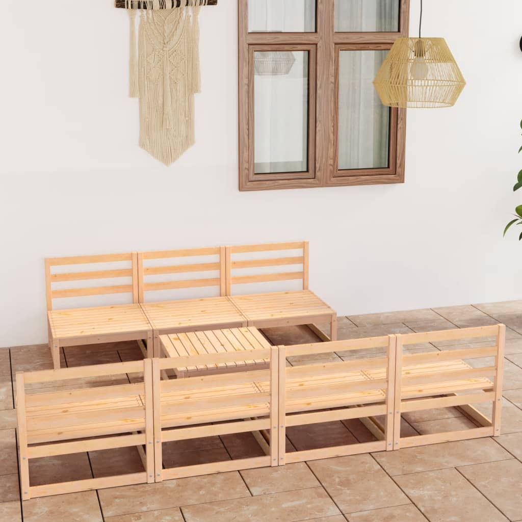 Berkfield 8 Piece Garden Lounge Set Solid Pinewood