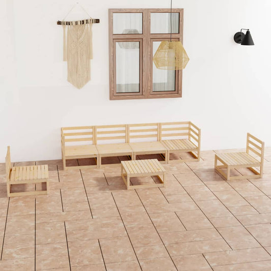 Berkfield 7 Piece Garden Lounge Set Solid Wood Pine