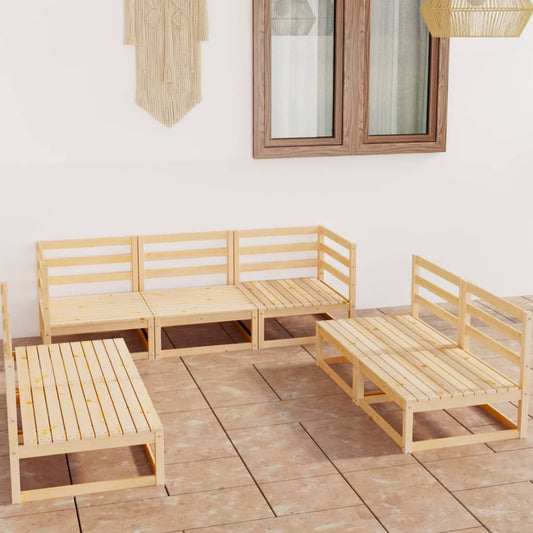 Berkfield 7 Piece Garden Lounge Set Solid Wood Pine
