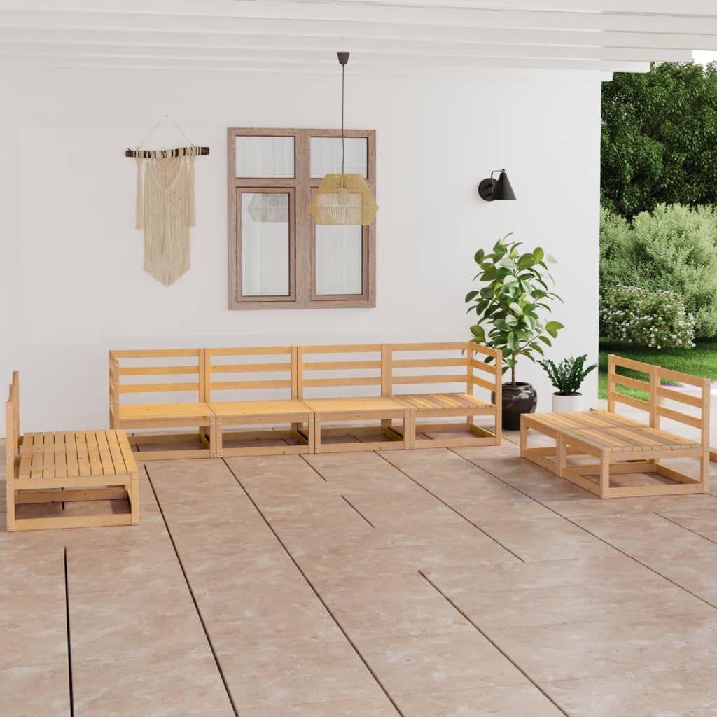 Berkfield 8 Piece Garden Lounge Set Solid Pinewood