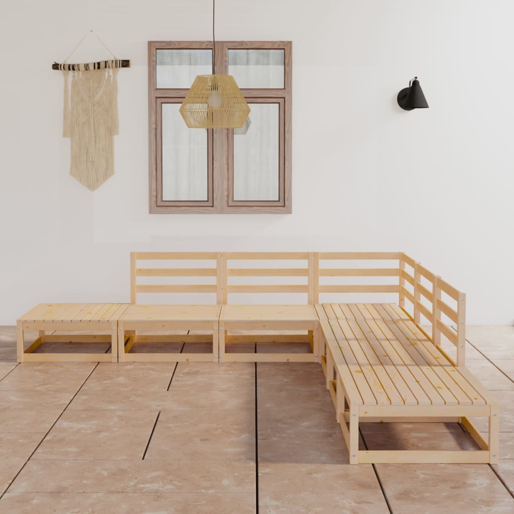 Berkfield 7 Piece Garden Lounge Set Solid Wood Pine