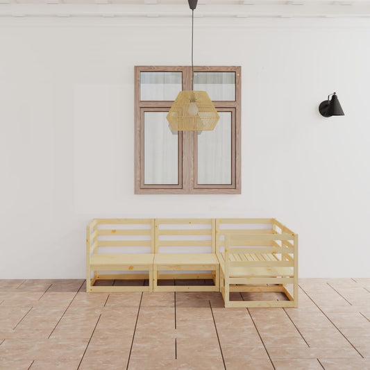 Berkfield 4 Piece Garden Lounge Set Solid Wood Pine